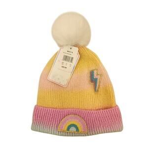 NWT Rainbow Sugar Girl's Hat Multi Color With Patches Age 5 & Up